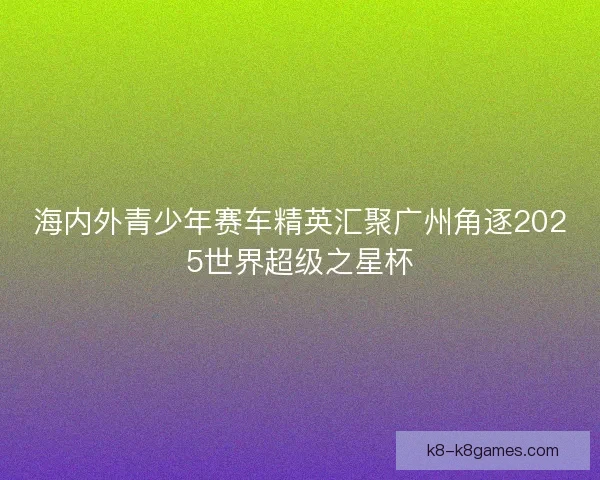 海内外青少年赛车精英汇聚广州角逐2025世界超级之星杯